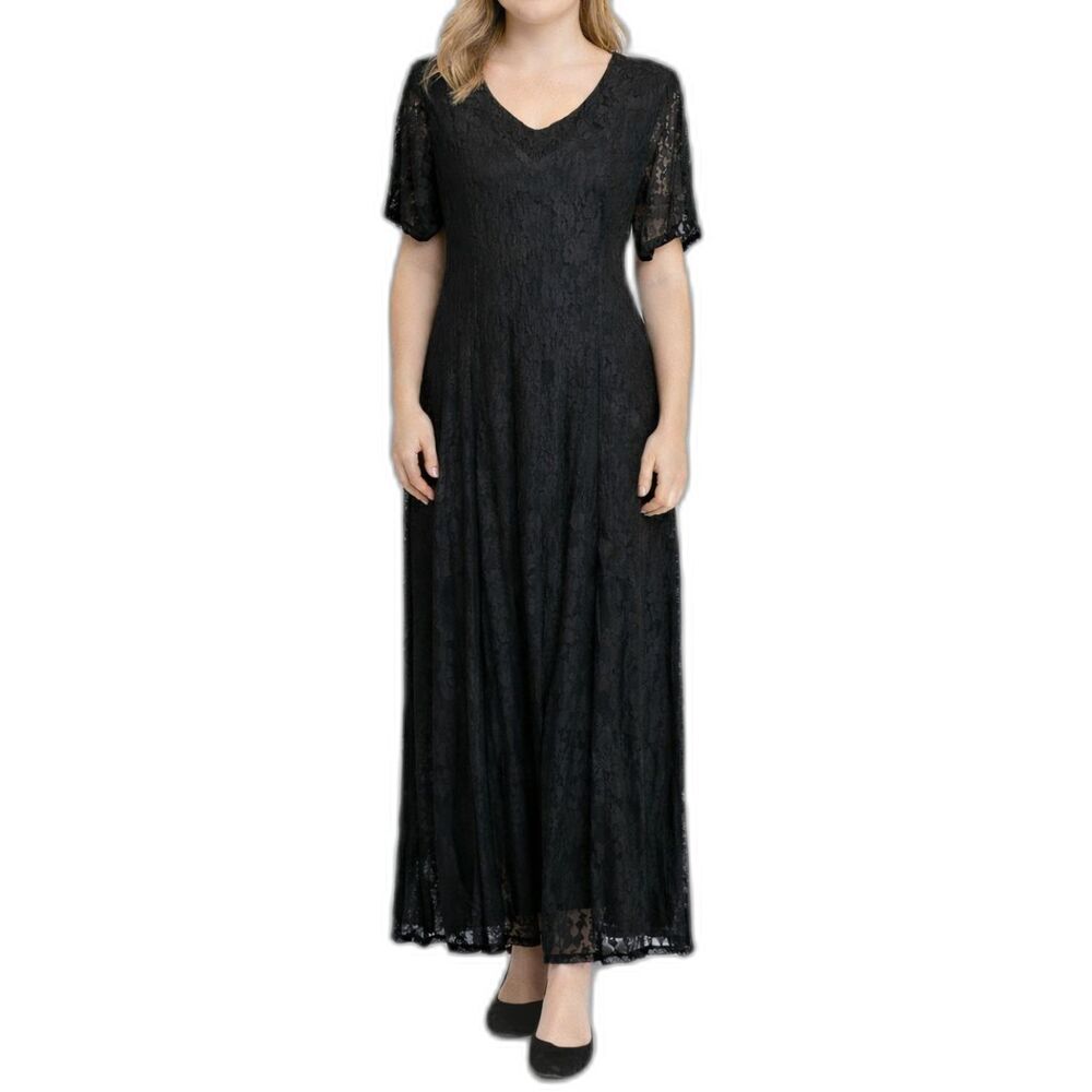 Nostalgia Vintage 90s Black Lace Dress | Size Small